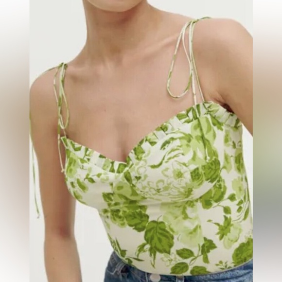 Reformation top floral green